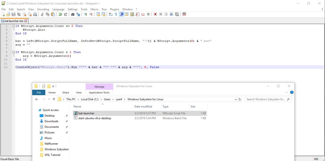 Create and save bat launcher
